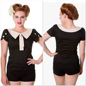 Dancing Days by Banned Apparel retro black top M